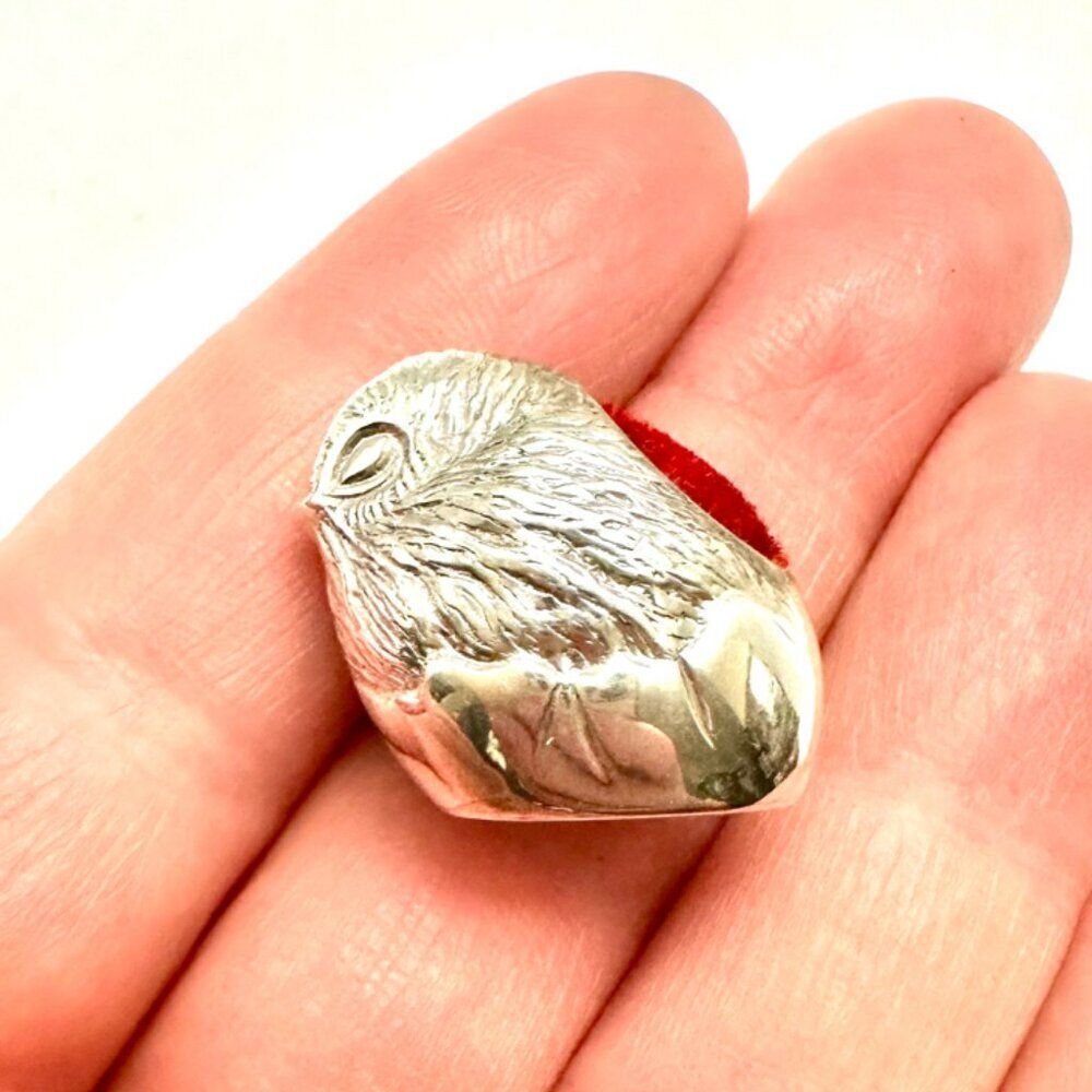 Pin back Sterling Silver Stamped 925 Quail